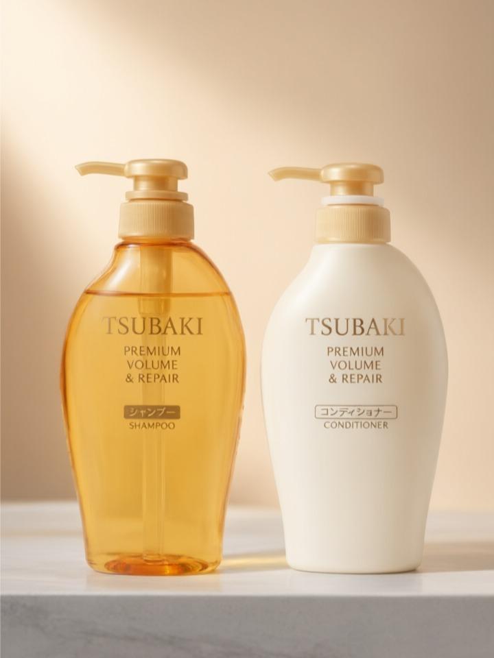 TSUBAKI Premium Volume & Repair Shampoo + Conditioner Pump Pair 450ml