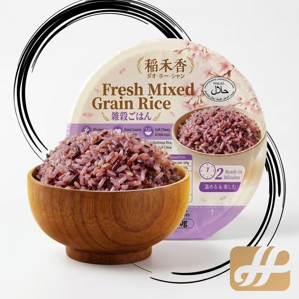 DaoHeXiang Fresh MixedGrain Rice 180G X 18: Healthy, High-Satiety, and Ready in 2 Minutes