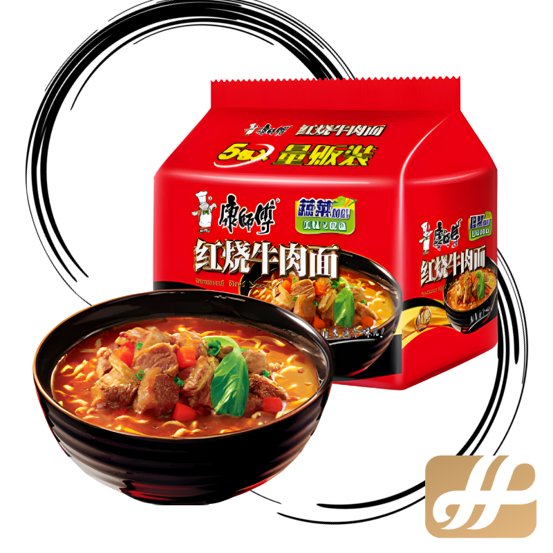 KangShiFu Braised Beef Noodles 104g x 30 Bags (Full Carton) : Iconic Rich Broth and Satisfying Q-Elasticity | 康师傅红烧牛肉面（整箱）：经典浓郁汤底，Q弹爽滑