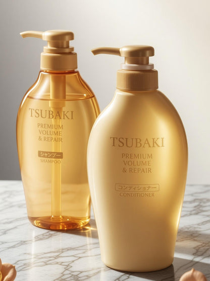 TSUBAKI Premium Volume & Repair Shampoo + Conditioner Pump Pair 450ml
