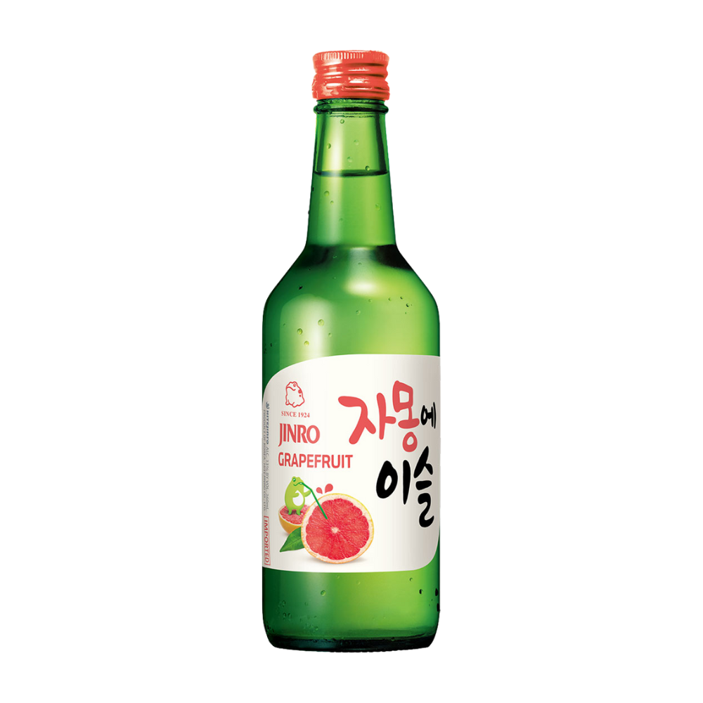 Jinro Chamisul Grapefruit: The Taste of Zesty Refreshment, 20 Bottles, 360ml, 13% | 真露鲜味葡萄味：清爽怡人的滋味, 20瓶, 360毫升, 酒精度13%