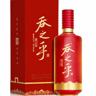 Shede Tunzhihu Red Gilded Baijiu 500ml 53% : Traditional Chinese Craftsmanship | 舍得 吞之乎红瓷描金 500毫升 53%：中国传统酿造工艺