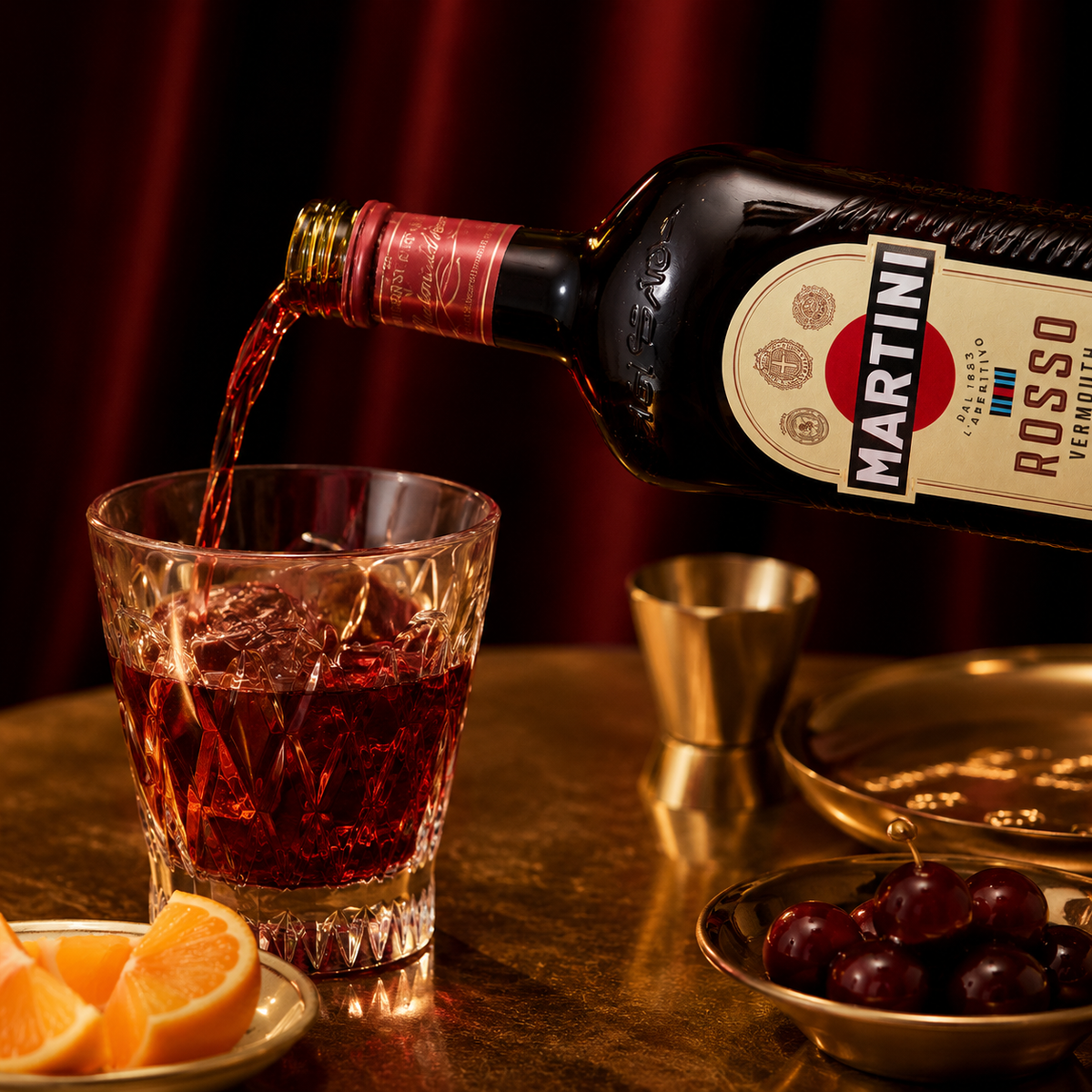 MARTINI Rosso Sweet Vermouth 1L | Italian Aperitivo Fortified Wine Cocktail Mixer for Negroni Manhattan