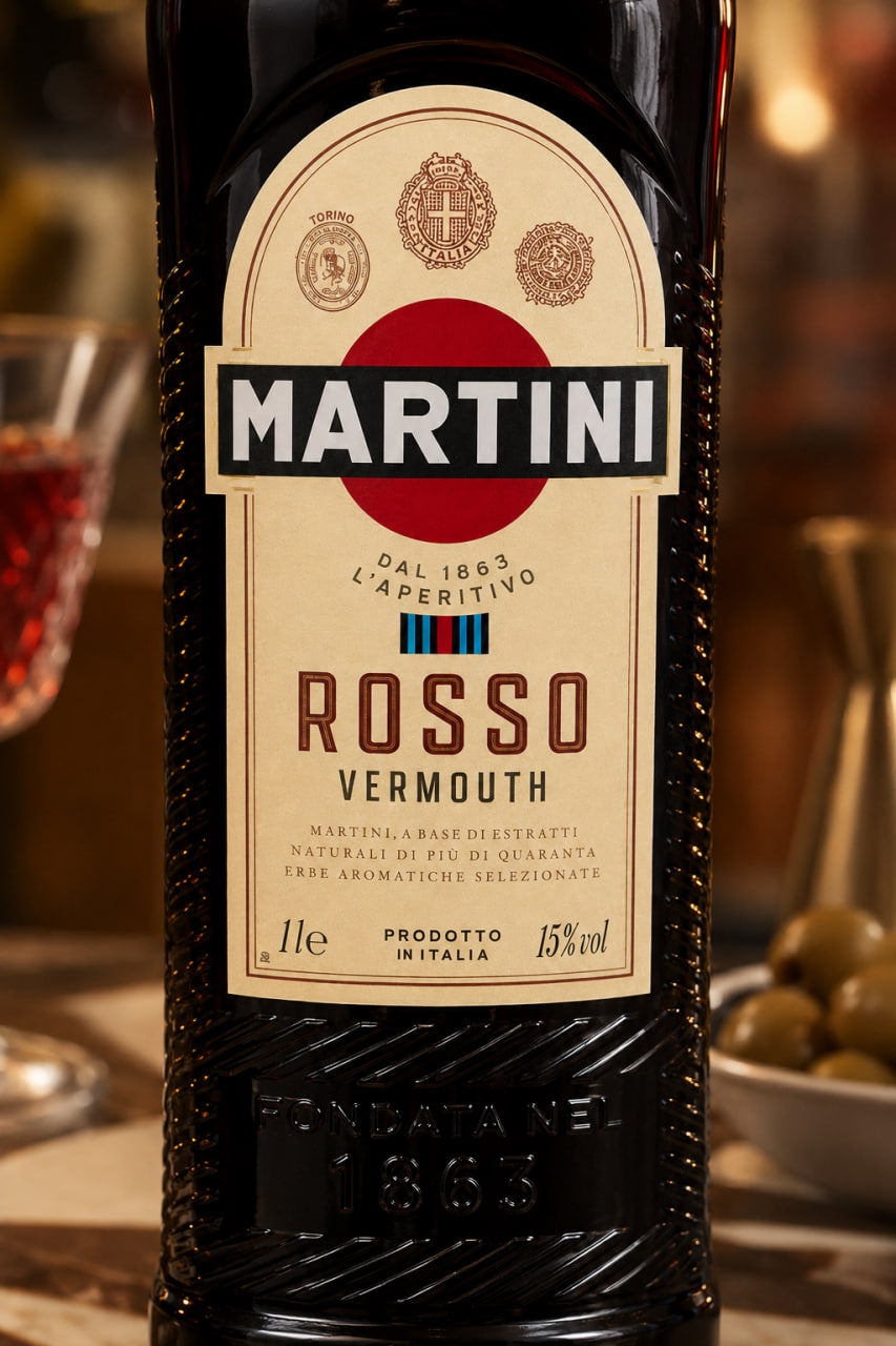 MARTINI Rosso Sweet Vermouth 1L | Italian Aperitivo Fortified Wine Cocktail Mixer for Negroni Manhattan