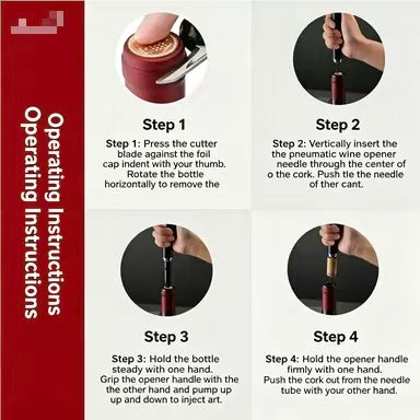 Pen‑Shape Portable Pneumatic Wine Opener | Air Pressure Wine Bottle Opener