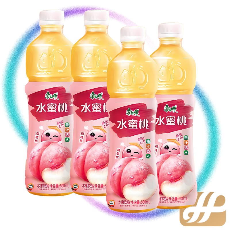 KangShiFu Master Kang Sweetest Indulgence: Peach Drink 500ml 4 Bottles | 康师傅水蜜桃 500ml x 4瓶