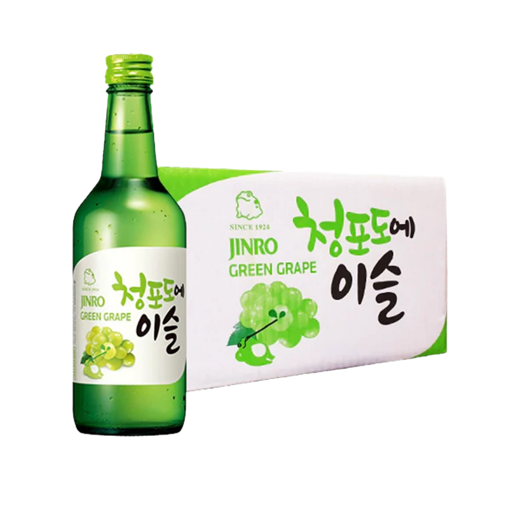 Jinro Chamisul Green Grape: The Taste of Sweet Refreshment | 20 Bottles | 360ml | 13%
