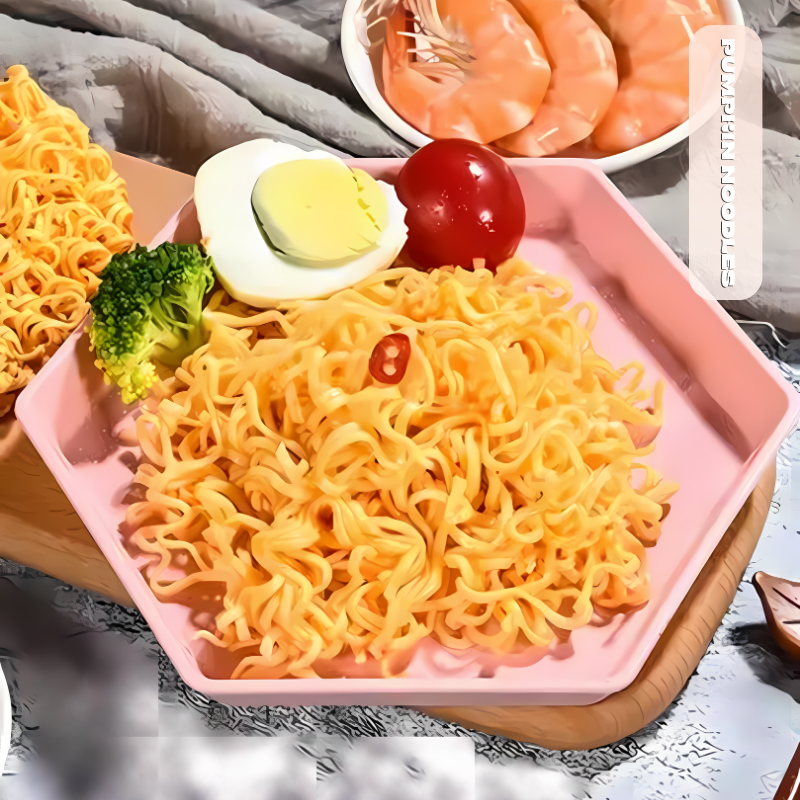 Veggie Delight Instant Noodles: Colourful, Convenient, and Non-Fried, Single Package, 15 Package per Box.