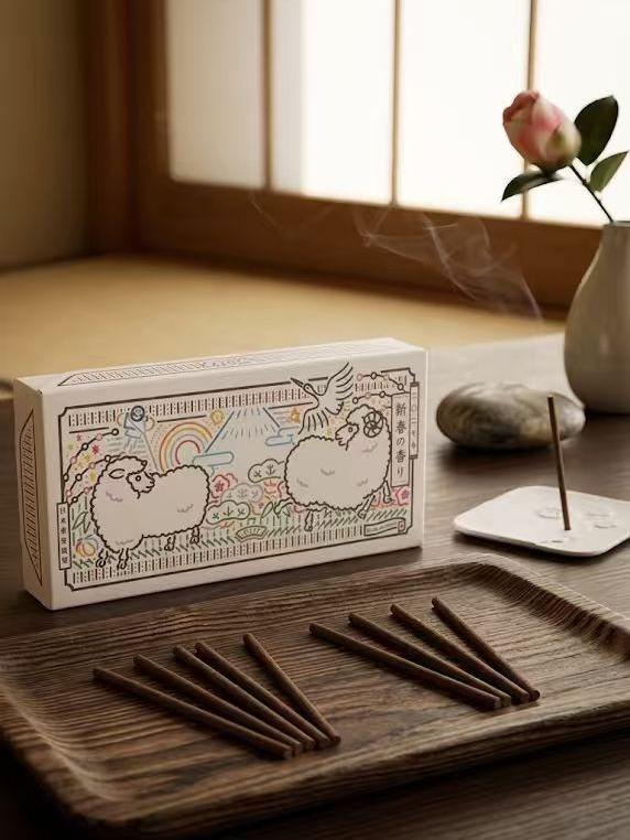 Nippon Kodo 2027 Year of the Sheep Incense Holder & Incense Set