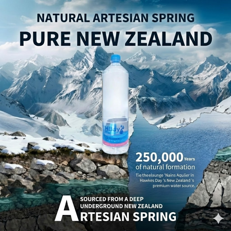 HBay Pure New Zealand Artesian Water 1.5L x 12 Bottle| Natural Artesian Water from New Zealand | 100% Pure & Refreshing |