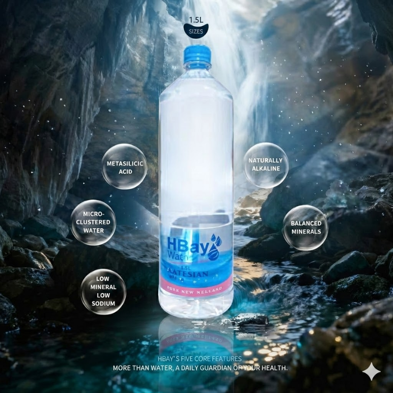 HBay Water 1.5L x 12 Bottle| Natural Artesian Water from New Zealand | 100% Pure & Refreshing |