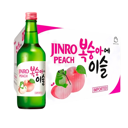 Jinro Chamisul Peach: The Taste of Summery Sweetness, 20 Bottles, 360ml, 13% | 真露桃子味：夏日甜美滋味，20瓶，每瓶360毫升，酒精度13%