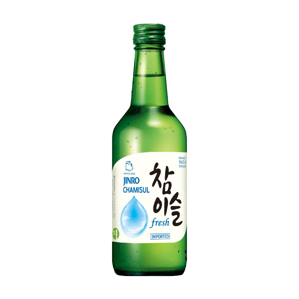 Jinro Chamisul Fresh: The World's No. 1 Soju, 20 Bottles, 360ml, 16.5% | 真露鲜萃：世界第一烧酒，20瓶装，每瓶360毫升，酒精度16.5%