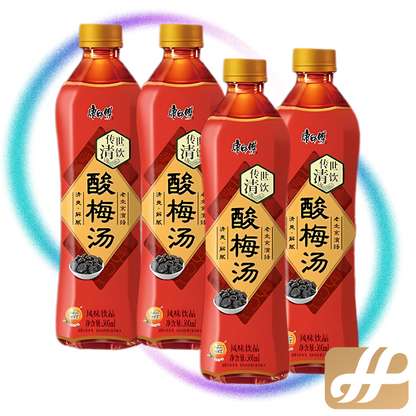 KangShifu Master Kang Traditional Quencher: Sour Plum Drink 500ml (4 Bottles): The Classic Sweet and Sour Thirst Quencher | 康师傅传统解渴饮品：酸梅汤饮料 500ml（4瓶）：经典酸甜解渴饮品