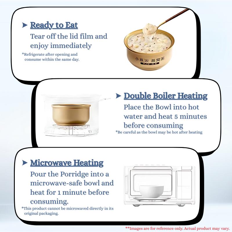 [Daily Limit Promotion] Yan Palace Bird's Nest Porridge | 3 Bowls Coconut Milk and 3 Bowls Gorgon Fruit | Five Red Nourishing