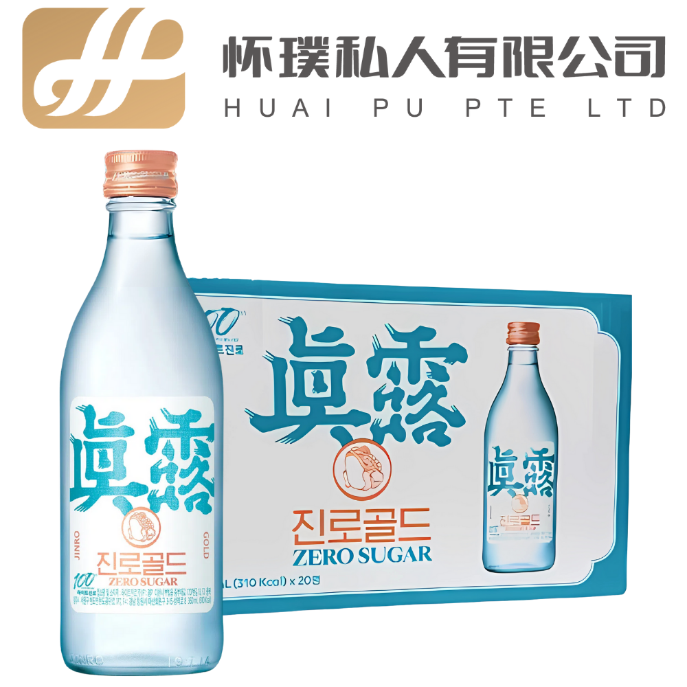 Jinro Gold Zero Sugar: The Golden Ratio of Smoothness | 20 Bottles | 360ml | 14.5%