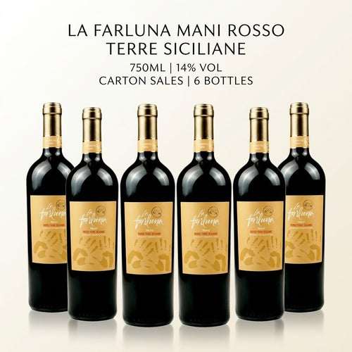 [Carton Sales]LA FARLUNA MANI ROSSO TERRE SICILIANE  750ML 14%Vol 6Bottles