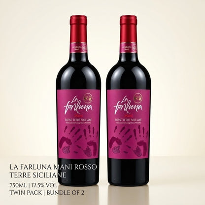 [TWIN PACK]LA FARLUNA MANI ROSSO TERRE SICILIANE 750ML 12.5%Vol | Bundle of 2 Promotion |