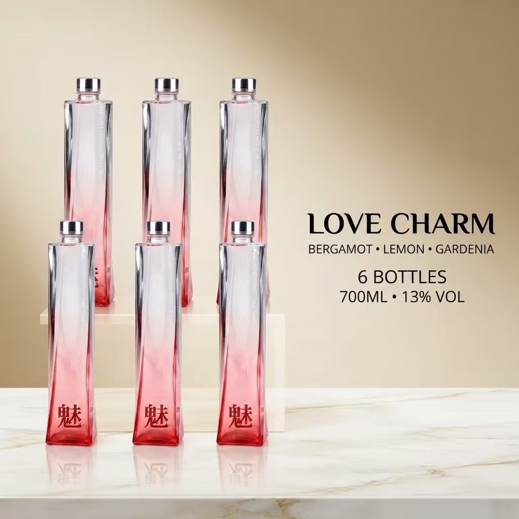 [6 Bottles ]LOVE CHARM BERGAMOT LEMON GARDENIA FLAVOURED ALCOHOL BEVERAGE 700ML 13% Vol