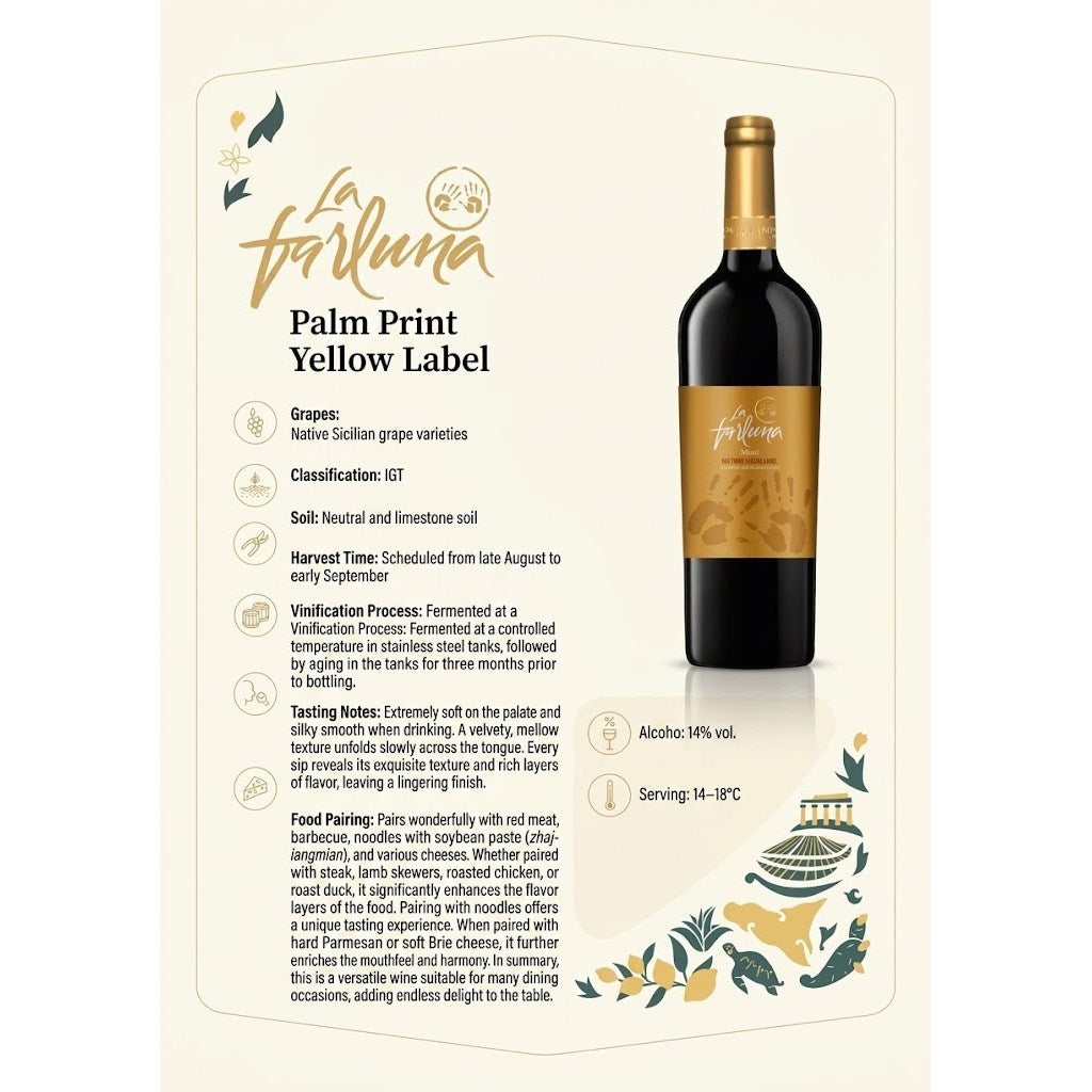 LA FARLUNA MANI ROSSO TERRE SICILIANE  750ML 14%Vol