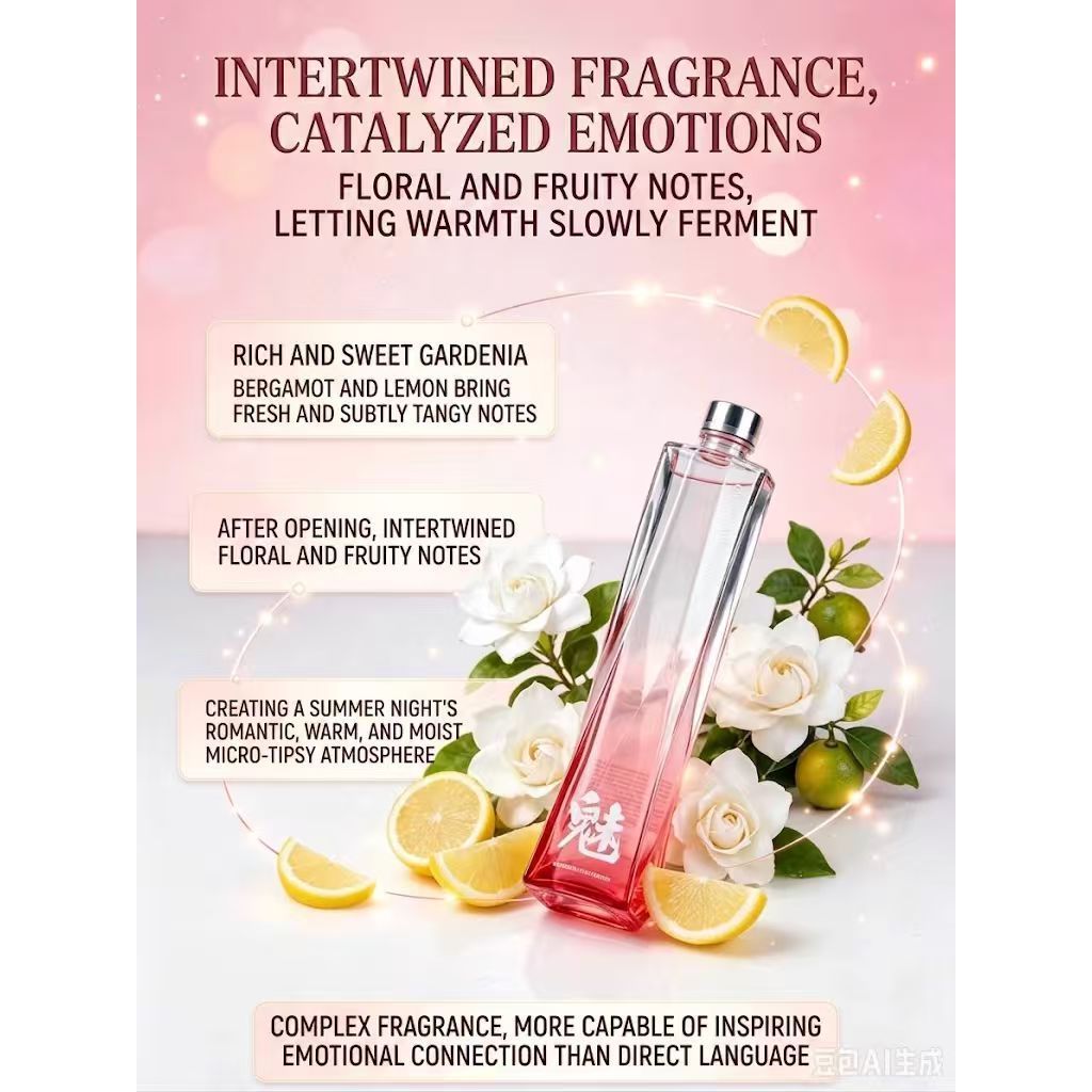LOVE CHARM BERGAMOT LEMON GARDENIA FLAVOURED ALCOHOL BEVERAGE 700ML 13% Vol