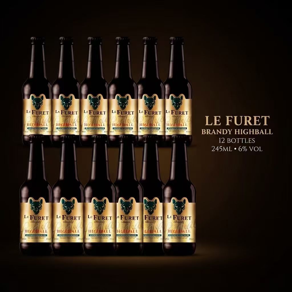 [12 Bottles ]LE FURET BRANDY HIGHBALL BOTTLE 245ML 6%Vol