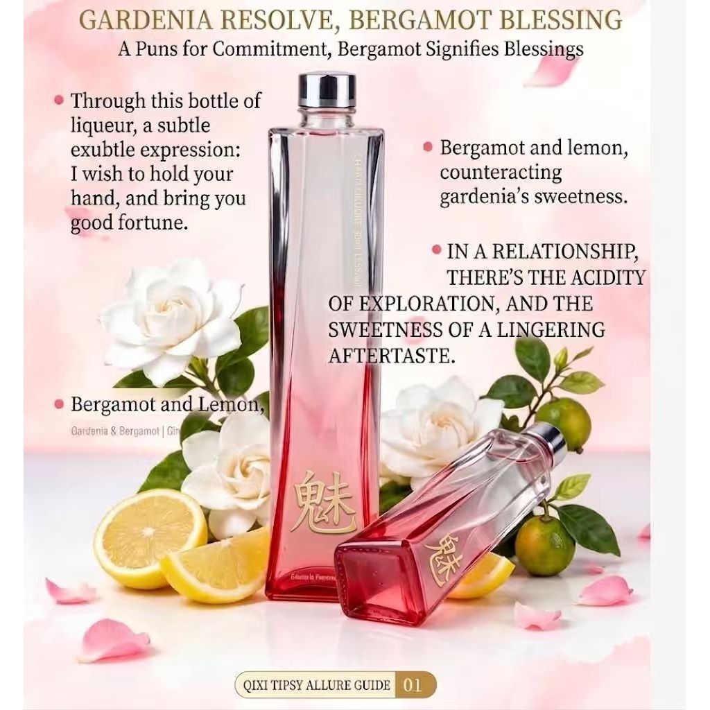 [6 Bottles ]LOVE CHARM BERGAMOT LEMON GARDENIA FLAVOURED ALCOHOL BEVERAGE 700ML 13% Vol