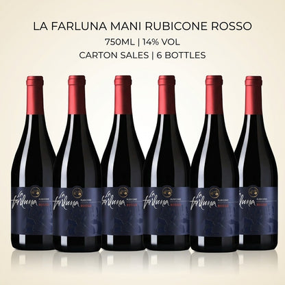 [Carton Sales]LA FARLUNA MANI RUBICONE ROSSO 750ML 14%Vol 6 Bottles