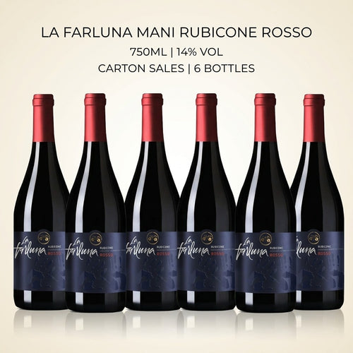 [Carton Sales]LA FARLUNA MANI RUBICONE ROSSO 750ML 14%Vol 6 Bottles