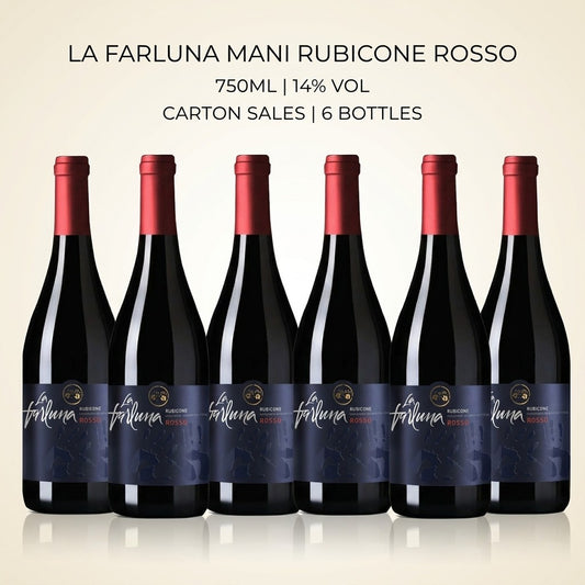 [Carton Sales]LA FARLUNA MANI RUBICONE ROSSO 750ML 14%Vol 6 Bottles