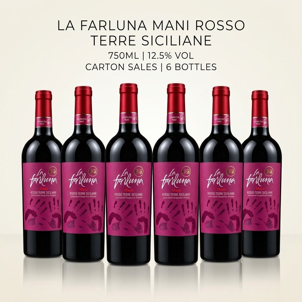 [Carton Sales]LA FARLUNA MANI ROSSO TERRE SICILIANE 750ML 12.5%Vol 6 Bottles