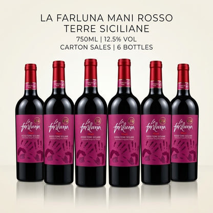 [Carton Sales]LA FARLUNA MANI ROSSO TERRE SICILIANE 750ML 12.5%Vol 6 Bottles