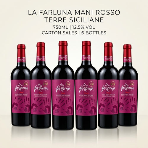 [Carton Sales]LA FARLUNA MANI ROSSO TERRE SICILIANE 750ML 12.5%Vol 6 Bottles