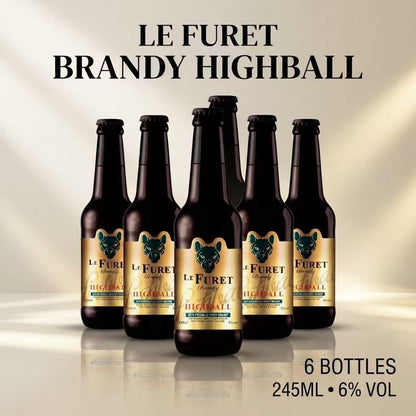 [6 Bottles ]LE FURET BRANDY HIGHBALL BOTTLE 245ML 6%Vol