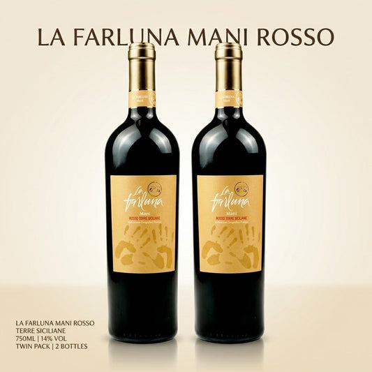 [TWIN PACK] LA FARLUNA MANI ROSSO TERRE SICILIANE  750ML 14%Vol  | Bundle of 2 Promotion |