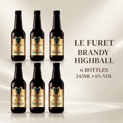 [6 Bottles ]LE FURET BRANDY HIGHBALL BOTTLE 245ML 6%Vol