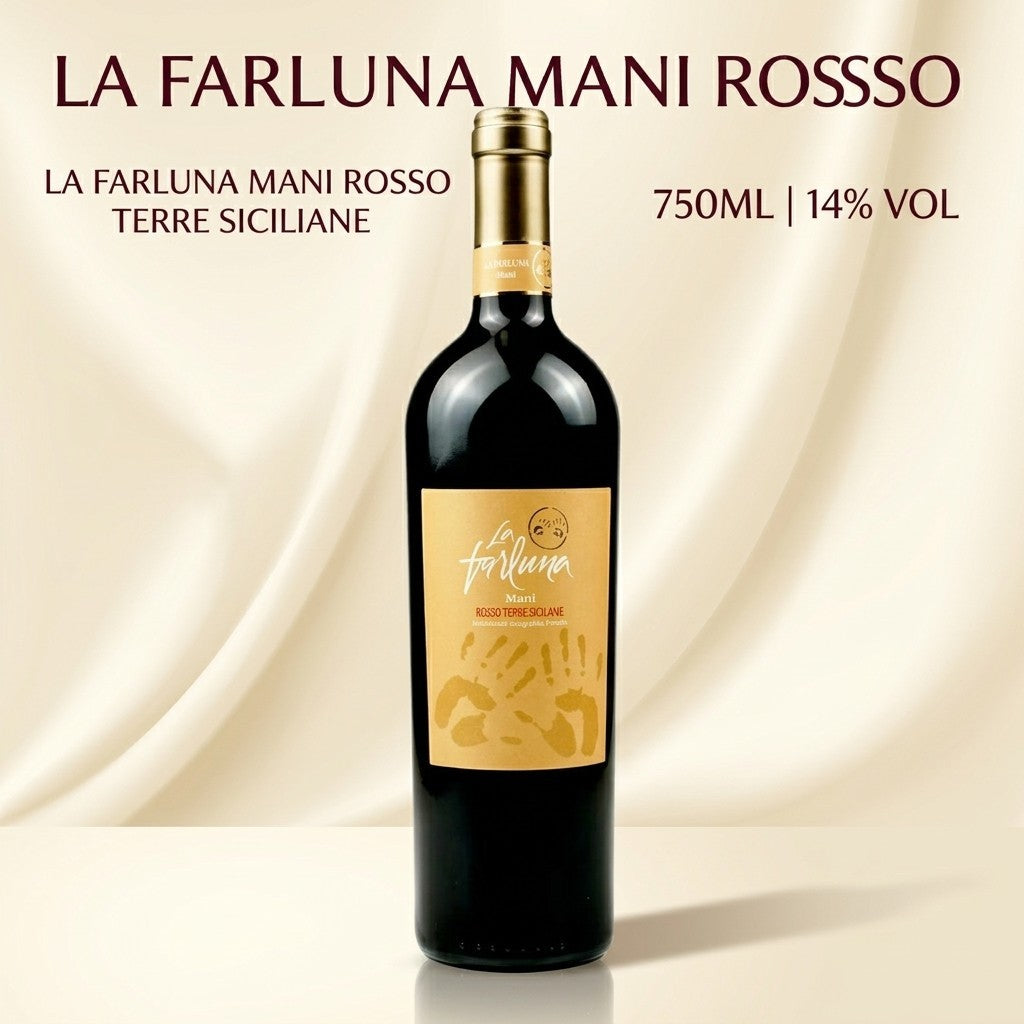 [Carton Sales]LA FARLUNA MANI ROSSO TERRE SICILIANE  750ML 14%Vol 6Bottles