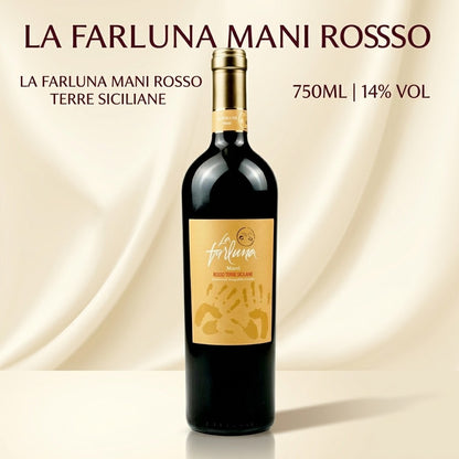 [Carton Sales]LA FARLUNA MANI ROSSO TERRE SICILIANE  750ML 14%Vol 6Bottles
