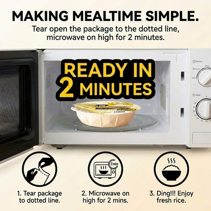 DaoHeXiang Fresh Cooked Rice 210G*10 Bowls - Ready in 2 Min, Tastes Like Freshly Steamed