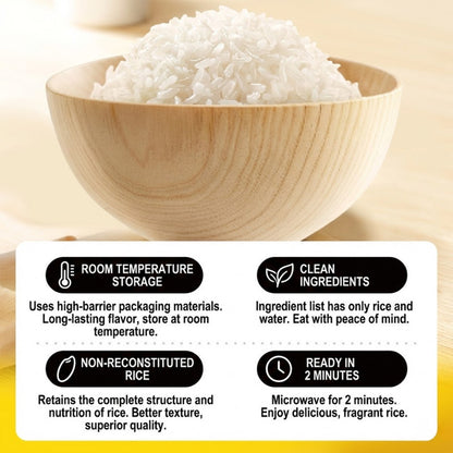 DaoHeXiang Fresh Cooked Rice 210G*10 Bowls - Ready in 2 Min, Tastes Like Freshly Steamed
