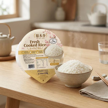 DaoHeXiang Fresh Cooked Rice 210G - Ready in 2 Min, Ingredients Only Rice & Water, Tastes Like Freshly Steamed