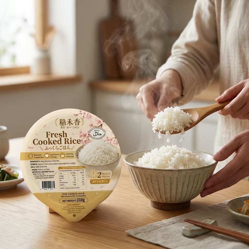 DaoHeXiang Fresh Cooked Rice 210G*10 Bowls - Ready in 2 Min, Tastes Like Freshly Steamed